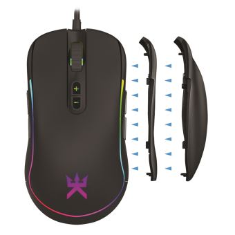 Souris filaire ambidextre Alpha Omega Players Noir