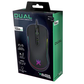 Souris filaire ambidextre Alpha Omega Players Noir