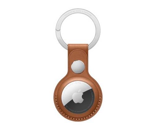 Porte-cles en cuir AirTag Marron