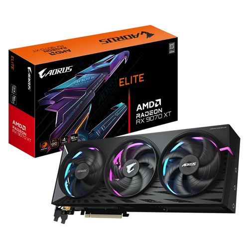 Carte graphique GIGABYTE AORUS Radeon RX 9070 XT ELITE - vue 5