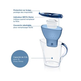 CARAFE FILTRANTE MARELLA XL BLEU 1 FILTRE A EAU MAXTRA PRO - ALL-IN-1