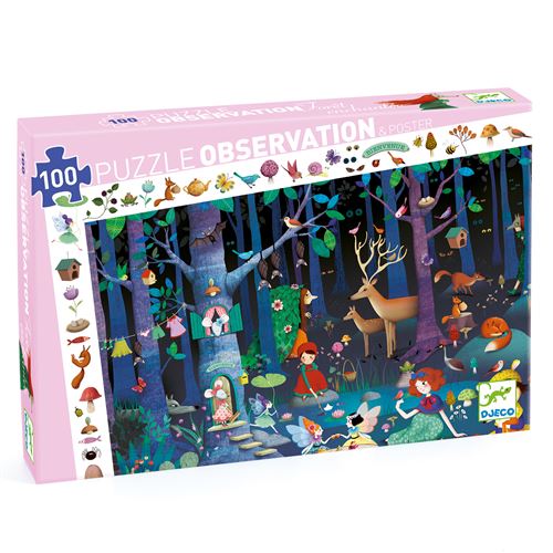Djeco Puzzle D'Observation La Forêt Enchantée 100 Pièces