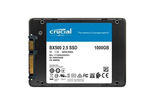 Crucial Disque Dur SSD Crucial BX500 Interne 2,5 pouces jusqu'à 540 Mo/s 3D NAND, SATA 