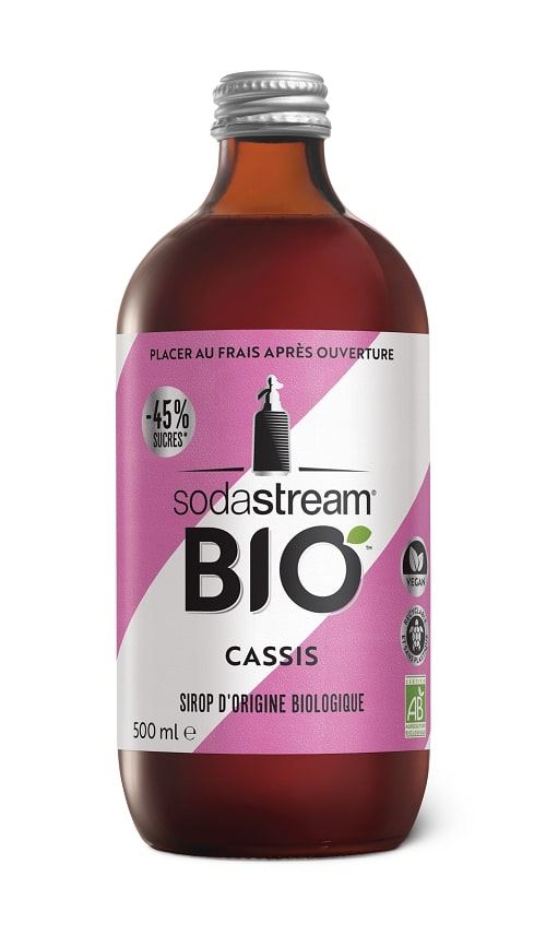 SodaStream Pack de 3 sirops bio limonade, orange, cassis