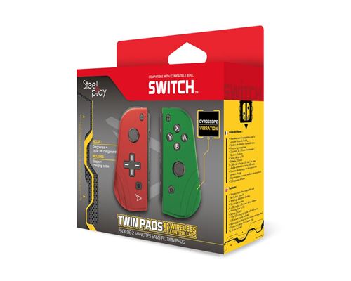 Pack de 2 manettes sans fil Steelplay pour Nintendo Switch Rouge et vert