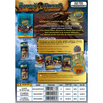Jeu de cartes Panini Fantasy Riders TCG Blister 3 Pochettes