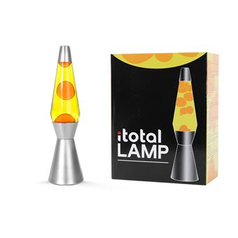 Lampe à poser Itotal Lave à base argentée Liquide Orange et Jaune 30 W