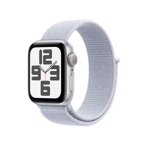 Apple Watch SE GPS 40 mm Boîtier en Aluminium Argent avec Boucle Sport Nuée bleue version 2024