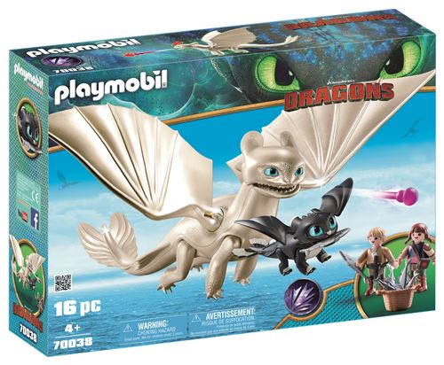 Playmobil Dragons 70038 Furie Éclair et bébé dragon avec enfants