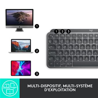 Clavier sans fil Qwerty Logitech MX Keys Mini Graphite