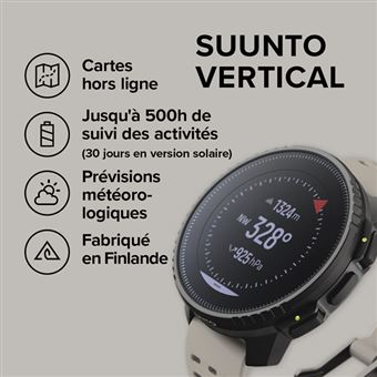 Montre connectée Suunto Vertical Black Sand avec bracelet silicone Beige