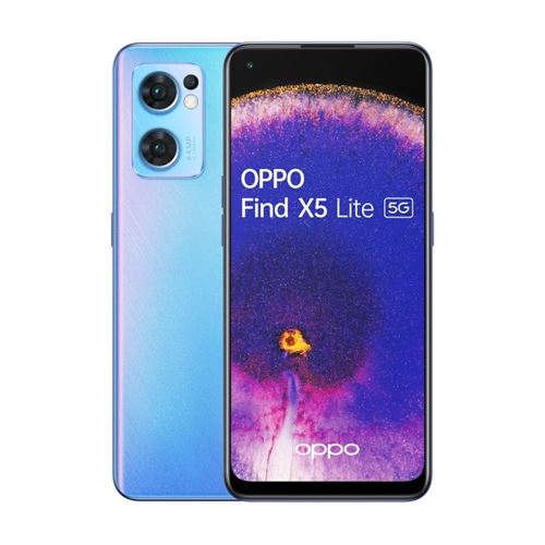 Smartphone Oppo Find X5 Lite 6,43"" 5G Double SIM 256 Go Bleu étoilé État correct - Oppo reconditionné disponible sur Fnac