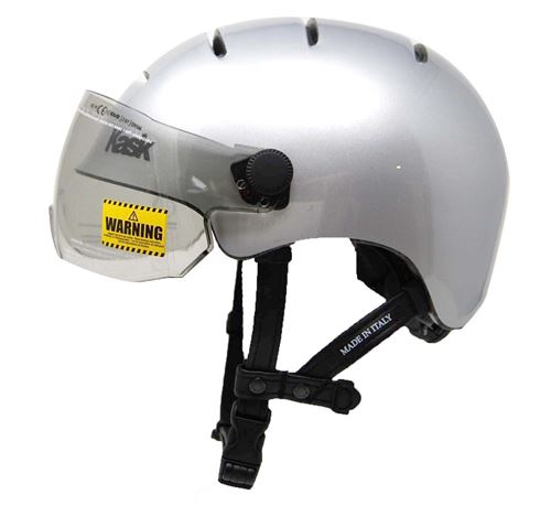 Casque de vélo urbain avec visière Kask 4 aérations Taille L Argent
