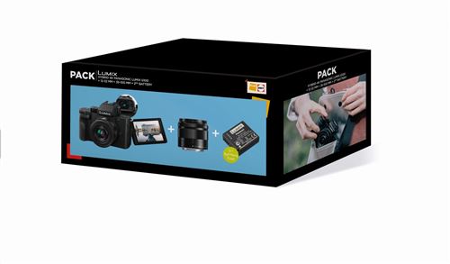 Pack Fnac Hybride Panasonic Lumix G100 noir + G Vario 12-32mm f/3,5-5,6 + G Vario 35-100mm f/4-5,6 + 2ème Batterie