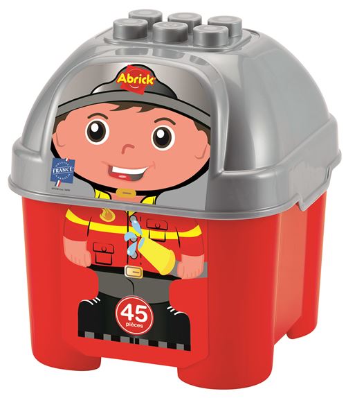 Briques de construction Ecoiffier Abrick Baril pompier 45 pièces Rouge