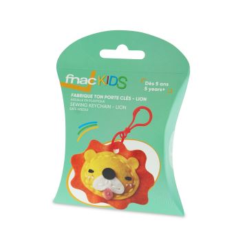 Porte-clés fait à main Lion Fnac Kids Orange et Jaune