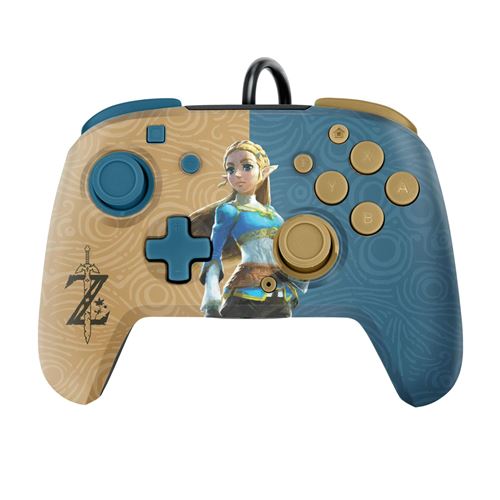 Manette filaire Pdp Faceoff Deluxe+ Audio Zelda légendaire pour Nintendo Switch Marron et bleu État correct -  reconditionné disponible sur Fnac