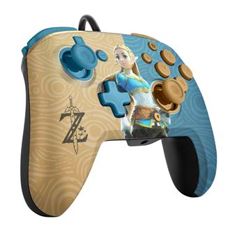 Manette filaire Pdp Faceoff Deluxe+ Audio Zelda légendaire pour Nintendo Switch Marron et bleu