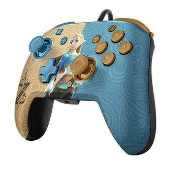 Manette filaire Pdp Faceoff Deluxe+ Audio Zelda légendaire pour Nintendo Switch Marron et bleu