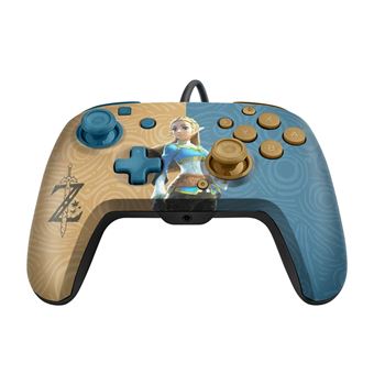 Manette filaire Pdp Faceoff Deluxe+ Audio Zelda légendaire pour Nintendo Switch Marron et bleu