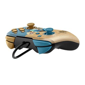 Manette filaire Pdp Faceoff Deluxe+ Audio Zelda légendaire pour Nintendo Switch Marron et bleu