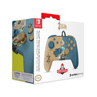 Manette filaire Pdp Faceoff Deluxe+ Audio Zelda légendaire pour Nintendo Switch Marron et bleu