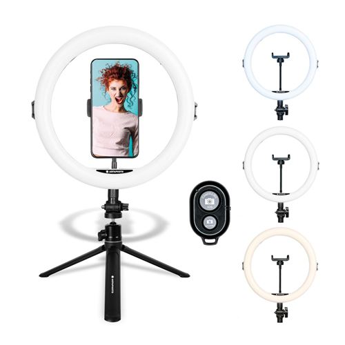 Trépied de table + anneau LED Agfaphoto ARL11 Noir