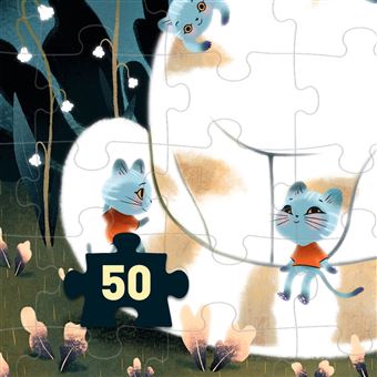 Djeco DJ07021 - Wizzy Puzzle Chats câlins 50 pièces