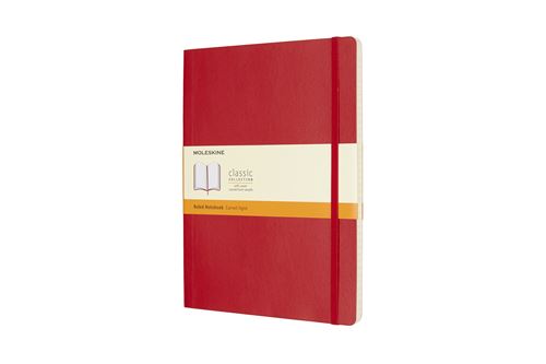Carnet classique très grand format ligné Moleskine couverture souple Rouge