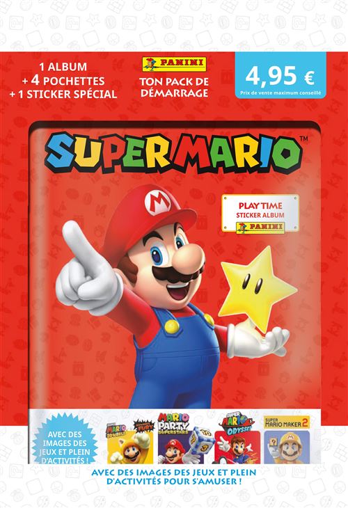 Album Stickers à collectionner Panini Super Mario avec 4 pochettes et 1 sticker édition limitée État correct - Panini reconditionné disponible sur Fnac
