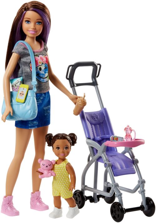 Coffret Barbie Skipper Babysitter Mattel avec poussette
