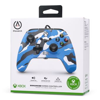 Manette filaire améliorée pour Xbox Series X/S PowerA Camouflage bleu