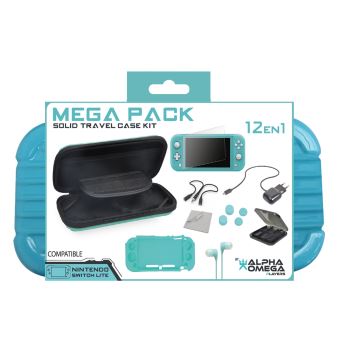 Pack Alpha Omega Players Nintendo Switch Lite Mega Starter Extreme 12 en 1 Bleu