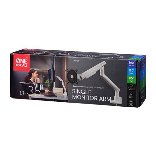 Support universel One for all DM7120 Design Line Simple bras Blanc pour moniteur de bureau