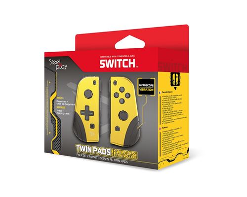 Pack 2 manettes sans fil Steelplay pour Nintendo Switch Jaune