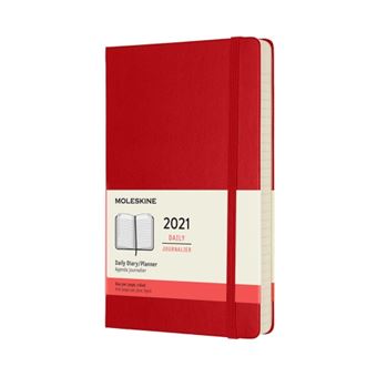 Agenda 2021 journalier Moleskine Rigide grand format Rouge