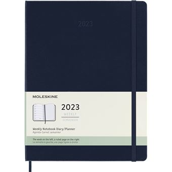 Agenda scolaire Moleskine 2022 2023 Semainier très grand format Rigide Bleu Saphir