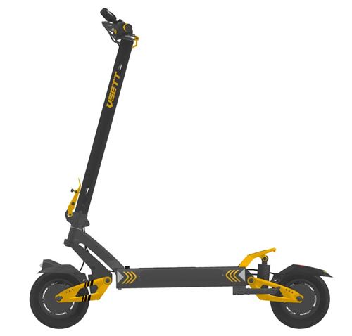 Vsett 10 Super 60V 25.6Ah 1400W elektrische scooter zwart en geel