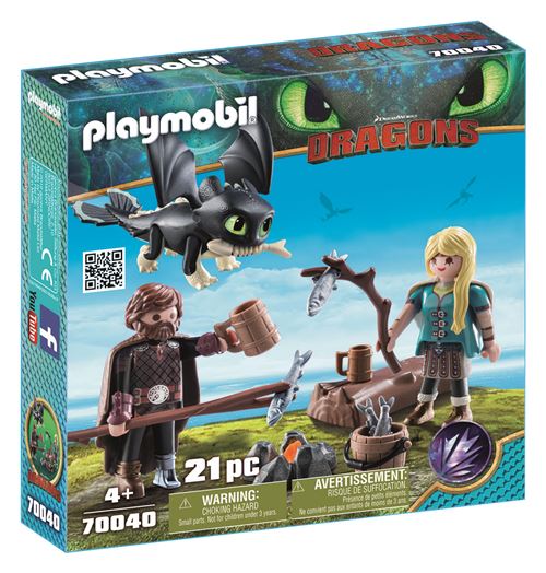Playmobil Dragons 70040 Harold Et Astrid Avec Bébé Dragon