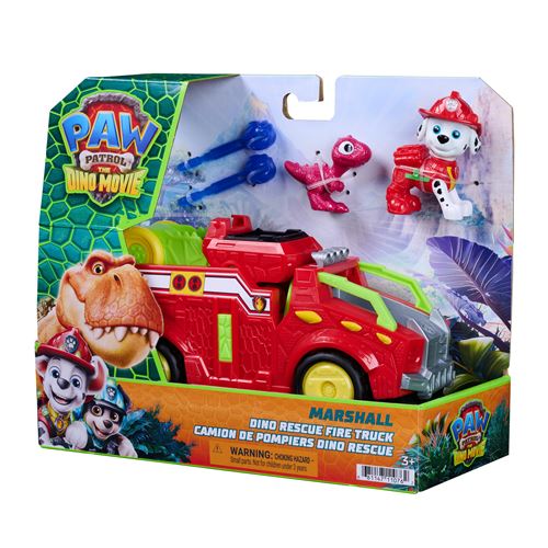 Pack figurines et véhicule Paw Patrol Pat’Patrouille Marcus Le Film Mission Dino