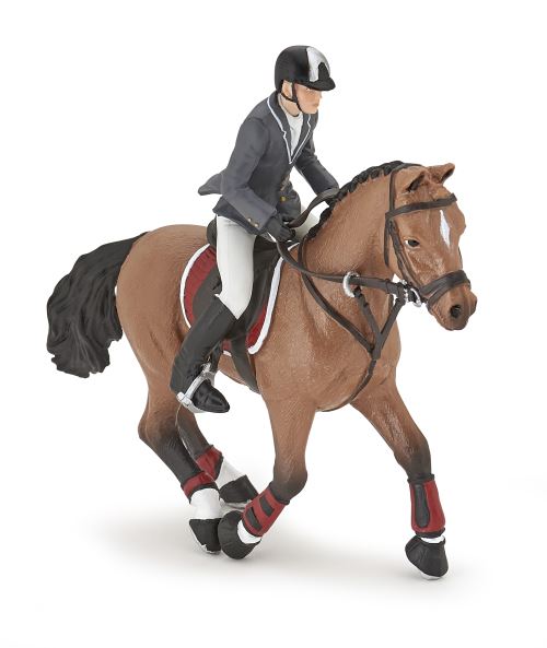 Papo Figurine Cheval De Concours Et Son Cavalier