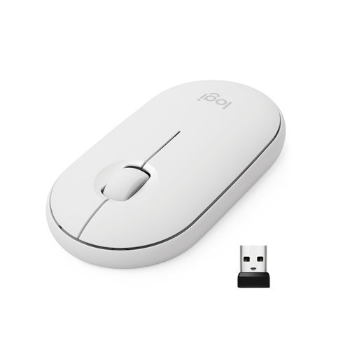 Souris silencieuse sans fil Logitech Pebble M350 Blanc cassé
