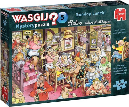 Puzzle 1000 pièces Diset Wasgij Retro Mystery 5 Sunday Lunch !