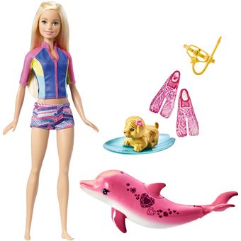 5€12 sur Poupée Barbie avec dauphin - Poupée - Achat & prix