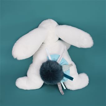 Doudou Lapin blanc Doudou et Compagnie Happy Pop Pantin Pompon Paon