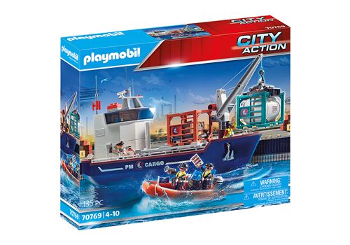 Playmobil City Action 70769 Grand Cargo avec Bateau De Douaniers