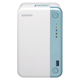 Serveur NAS Qnap TS-251D-4G 2 Baies 4 Go Blanc et bleu