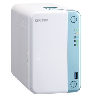 Serveur NAS Qnap TS-251D-4G 2 Baies 4 Go Blanc et bleu