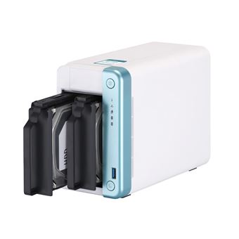 Serveur NAS Qnap TS-251D-4G 2 Baies 4 Go Blanc et bleu