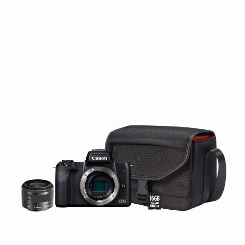 Appareil Photo Hybride Canon EOS M50 sans miroir + Objectif EF-M 15-45 mm f/3.5-6.3 IS STM + Carte mémoire SD 16 Go + Sacoche